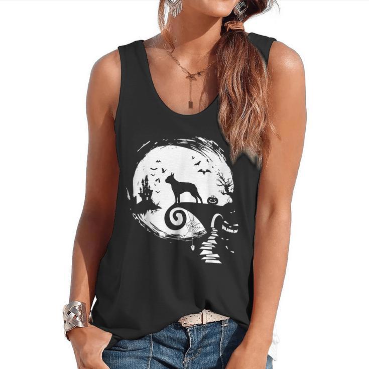 Boston Terrier And Moon Halloween Costume Dog Lover Flowy Tank