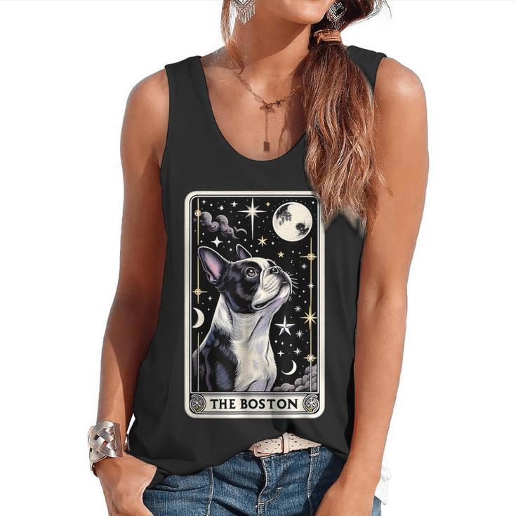 Boston Terrier Tarot Card Star With The Moon Men Women Kids Flowy Tank