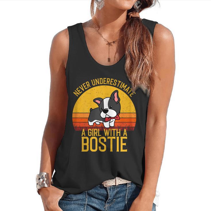 Boston Terrier Never Underestimate a Girl With a Bostie Flowy Tank