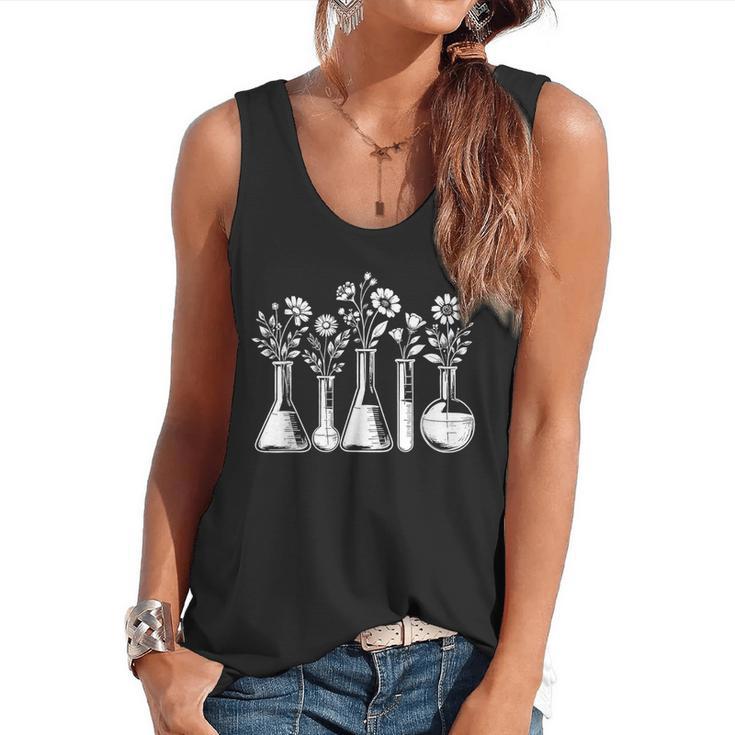 Botanical Beaker Science Teacher Floral Chemistry Lab Week Flowy Tank