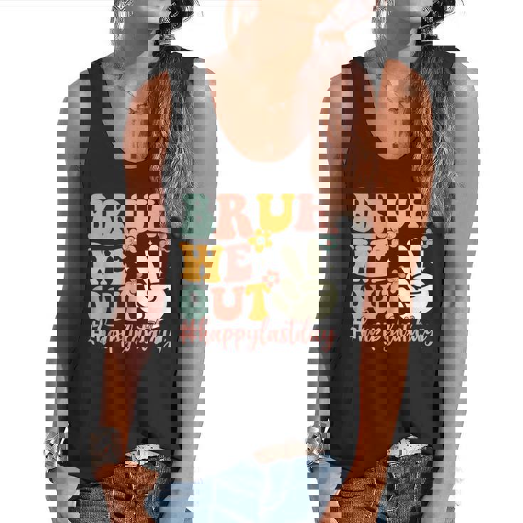 Bruh We Out Teacher Retro Last Day Of School Boys Girls Kids Flowy Tank