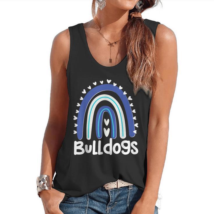 Bulldogs School Mascot Rainbow Teacher Lover Flowy Tank