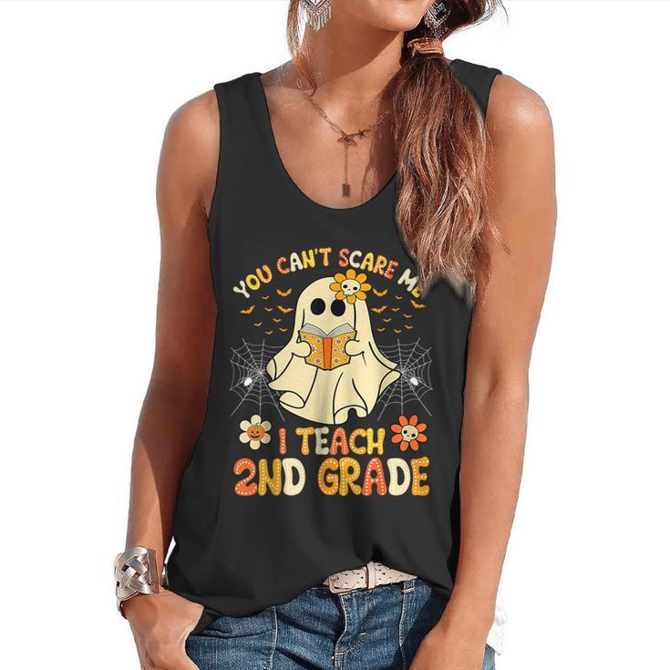 You Can't Scare Me I Teach 2nd Grade Halloween Teacher Ghost Flowy Tank