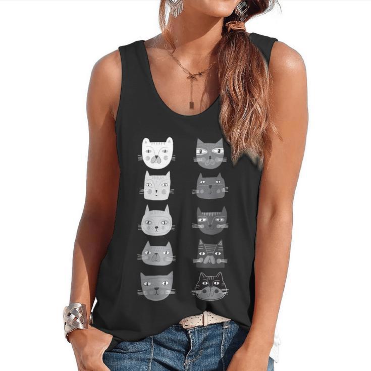 Cat Themed Artist Value Scale Educational Art Teacher Flowy Tank