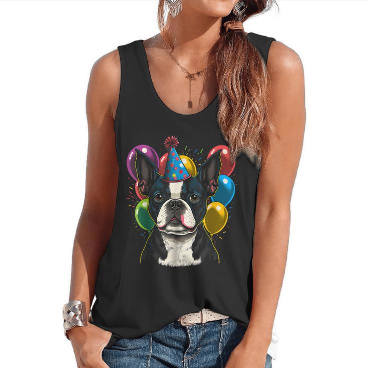 Celebration Event Birthday Party Boston Terrier Flowy Tank