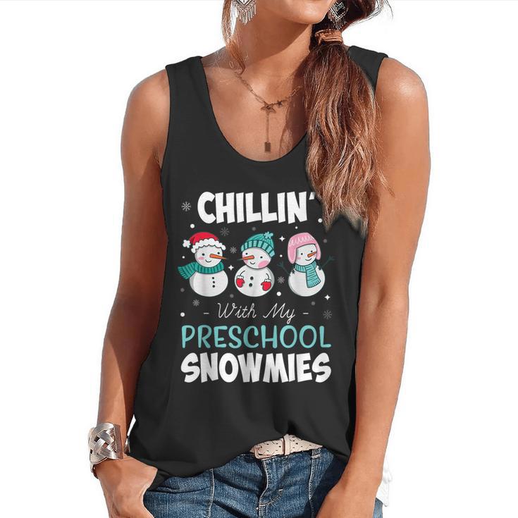 Chillin' With My Preschool Snowmies Teacher Christmas Men Women Kids Flowy Tank, trending gift Chillin' With My Preschool Snowmies Teacher Christmas Men Women Kids Flowy Tank, trending gift