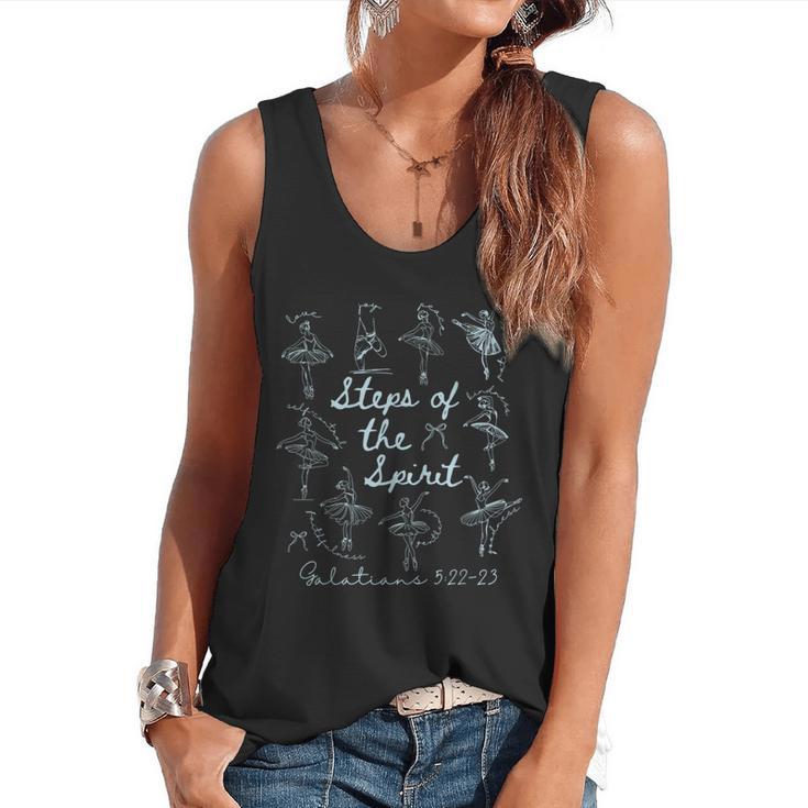Christian Steps Of Spirit Bible Verse Ballet Dancer Teacher Flowy Tank