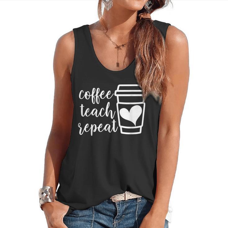 Coffee Teach Repeat Women's Misses Plus Size Teacher Flowy Tank