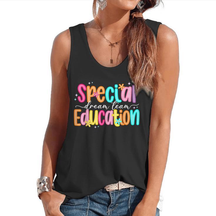 Color Special Education Squad Groovy Dream Team SPED Teacher Flowy Tank