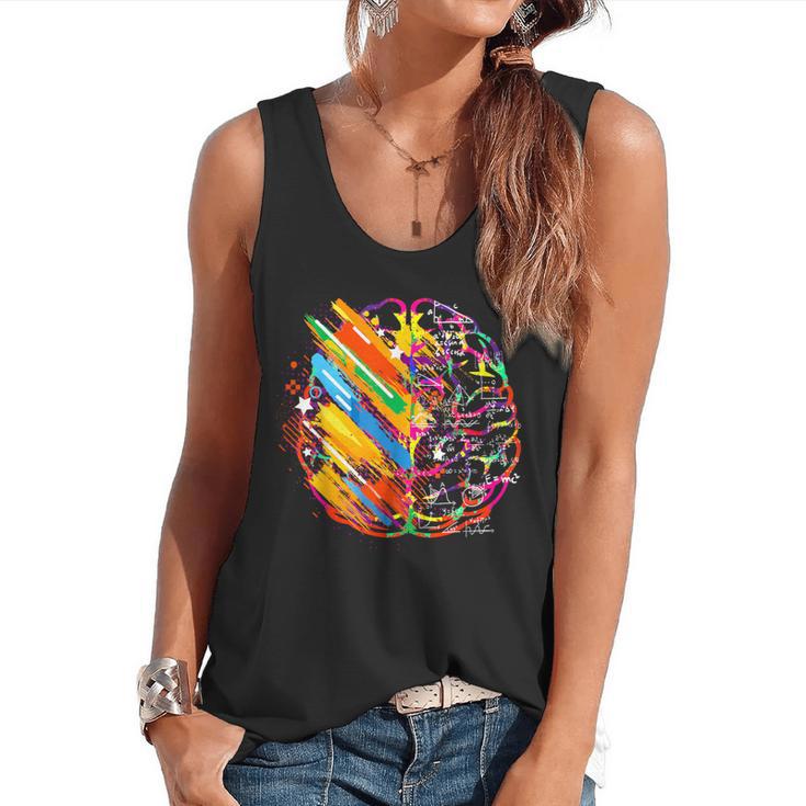 Colorful Brain Art Teacher Artist Painter Student Flowy Tank