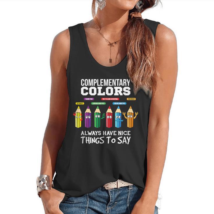 Complementary Colors Pun Artist Art Teacher T-Shirt Flowy Tank