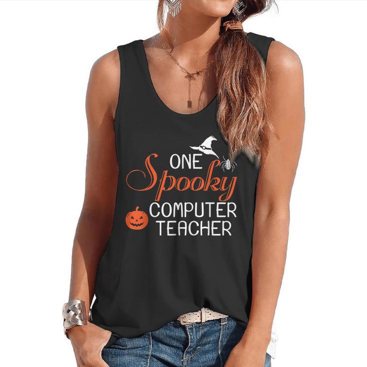 Computer Teacher Halloween Spooky Men Women Kids Flowy Tank