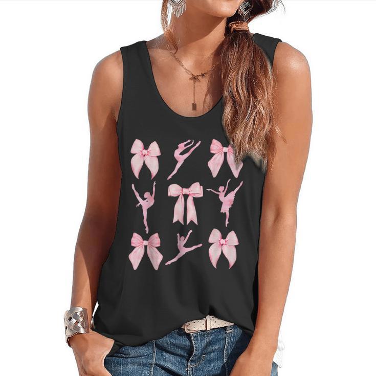 Coquette Bow Ballet Dance Teacher Coquette Women Dancing Flowy Tank
