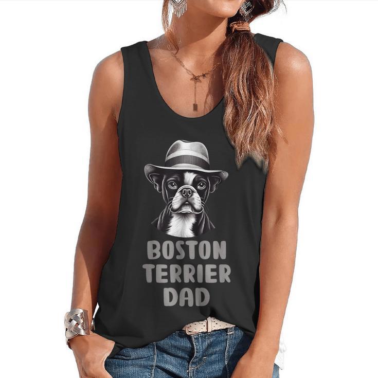 Cute Boston Terrier Dad Dog Lovers Puppy Bostie Owner Flowy Tank