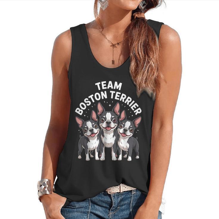 Cute Cartoon For Dog Owners Pet Team Boston Terrier Flowy Tank
