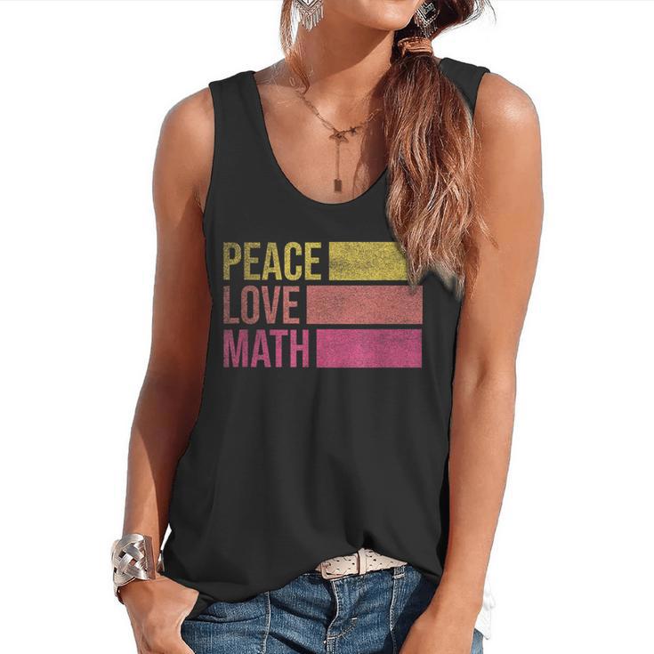 Cute Math Teacher Peace Love Math Flowy Tank