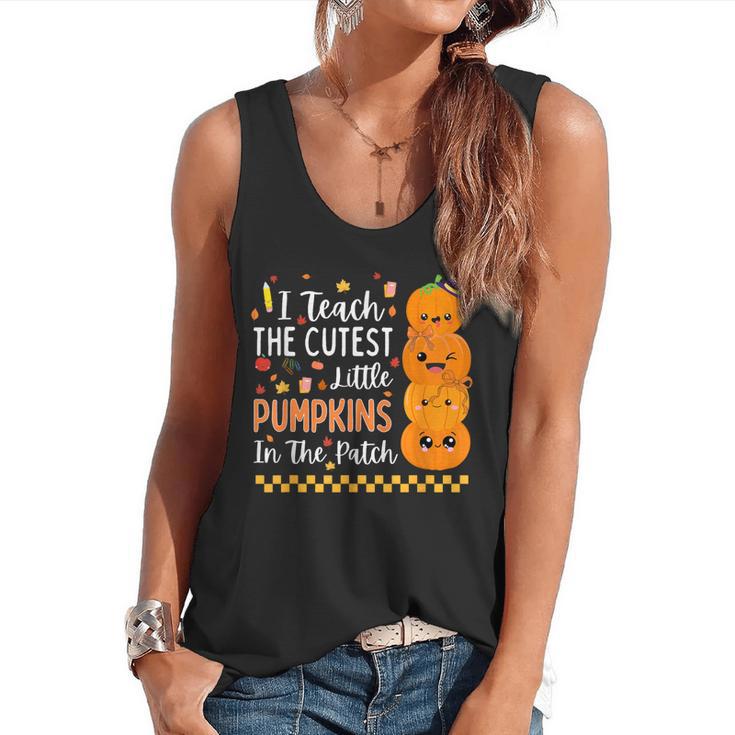 Cute Teacher Halloween For Women Men Teacher Pumpkin Flowy Tank