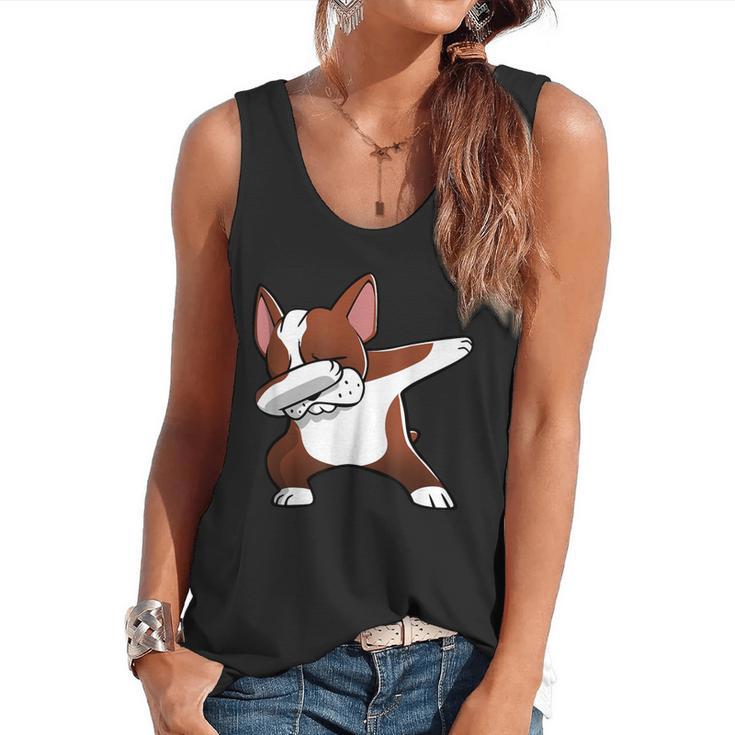 Dabbing Red Boston Terrier Dab Dance Dog Men Women Kids Flowy Tank