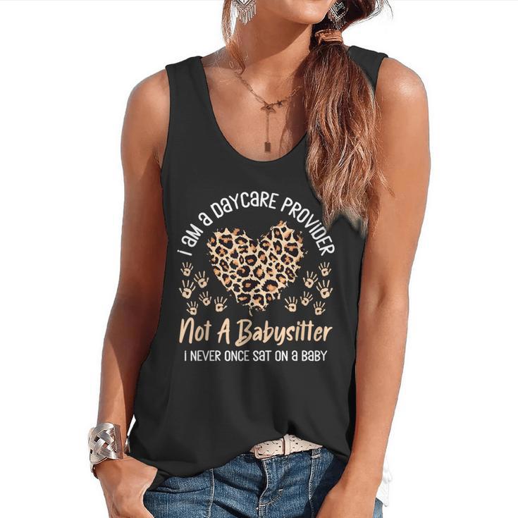 Daycare Provider Teacher Childcare Worker Leopard Heart Fun Flowy Tank
