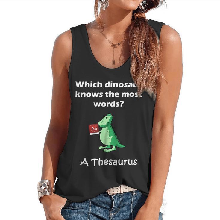 Dinosaur Thesaurus Grammar Joke Teacher Flowy Tank