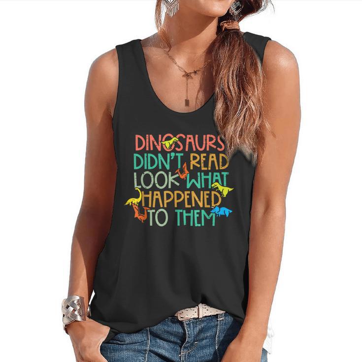Dinosaurs Didnt Read Book Lover Boys Kids Teacher Flowy Tank