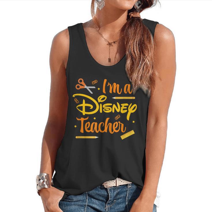 Disney Back To School I'm A Disney Teacher Crafty Logo Flowy Tank