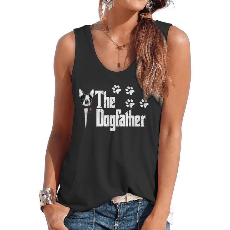 The Dogfather Boston Terrier Dog Dad Tshirt Idea Flowy Tank