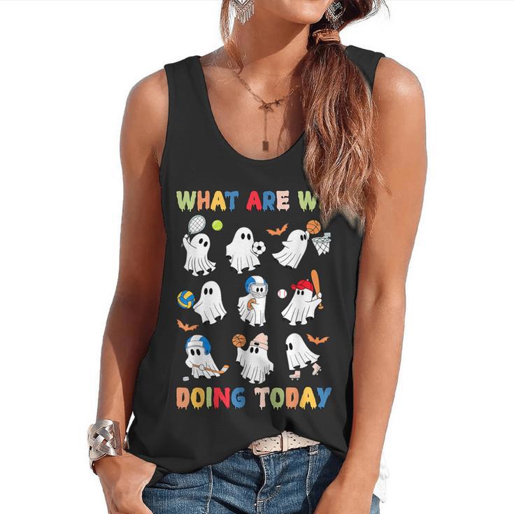 What Are We Doing Today Ghost PE Teacher Team Halloween Flowy Tank