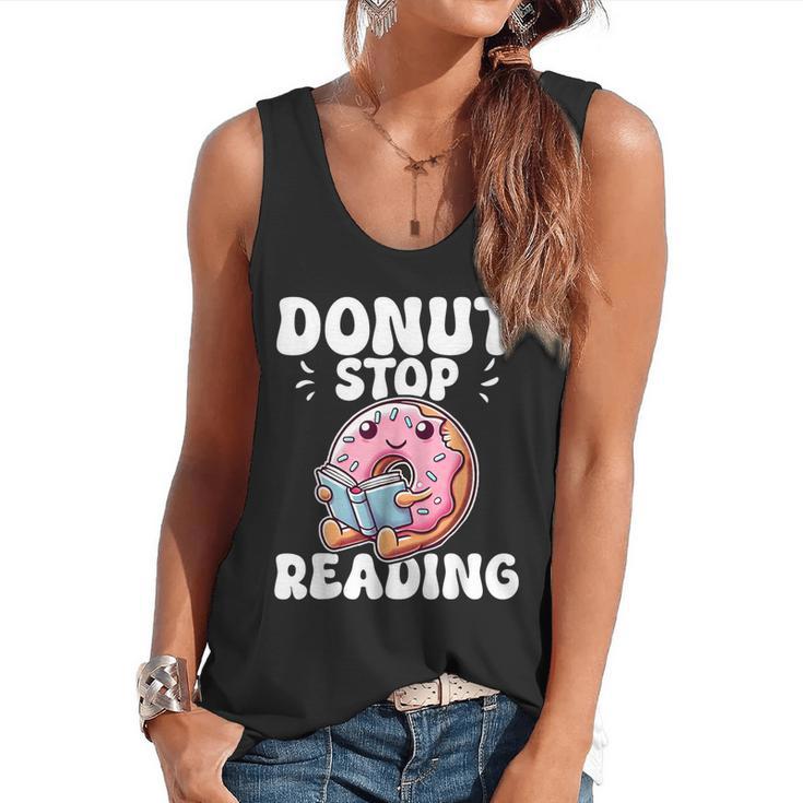 Donut Stop Reading Kawaii Teacher Preschool Kindergarten Flowy Tank