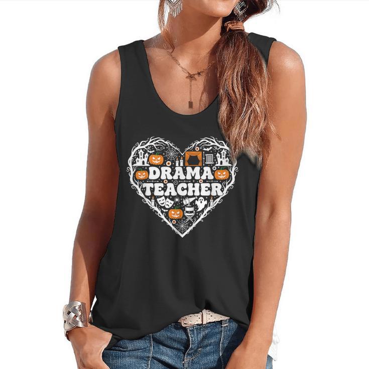 Drama Teacher Heart Pumpkin Ghost Halloween Kids Flowy Tank