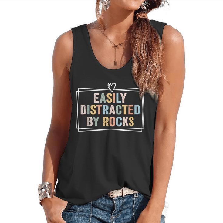 Easily Distracted By Rocks Geology Teacher Flowy Tank