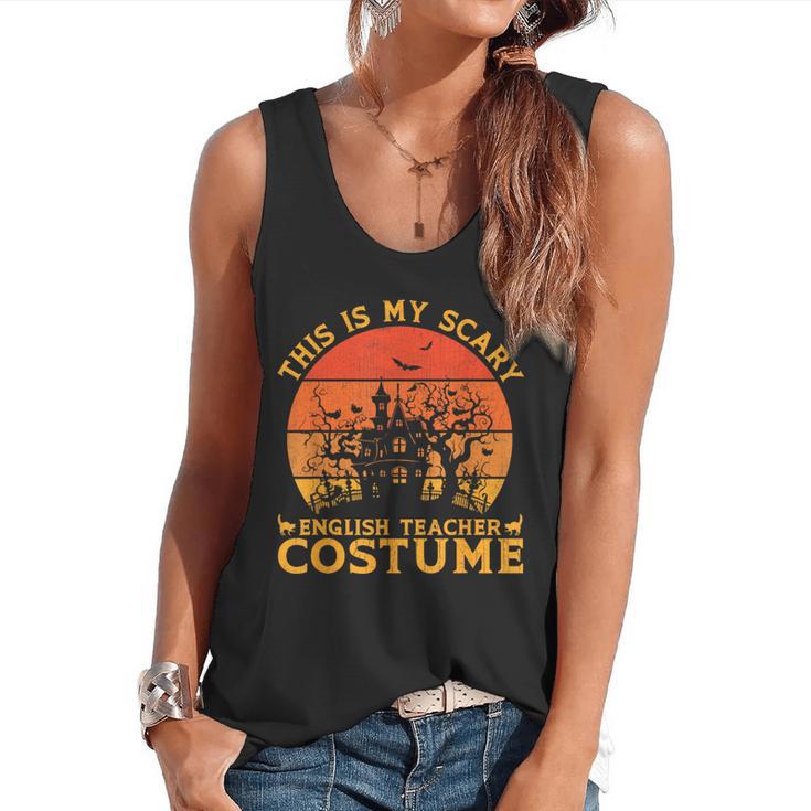 English Teacher Matching This Is My Scary Halloween Costume Flowy Tank