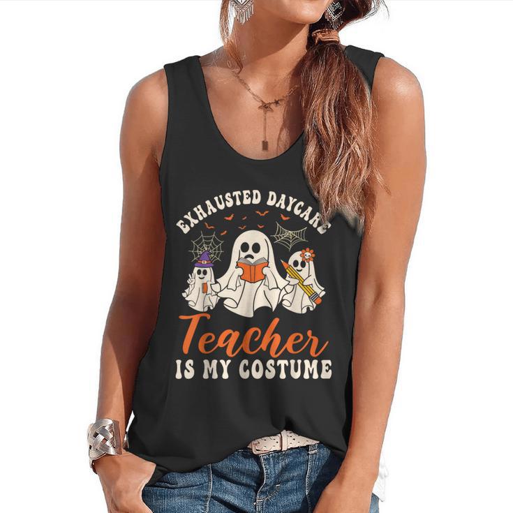 Exhausted Daycare Teacher Is My Costume Halloween Ghost Fun For Men Women Flowy Tank