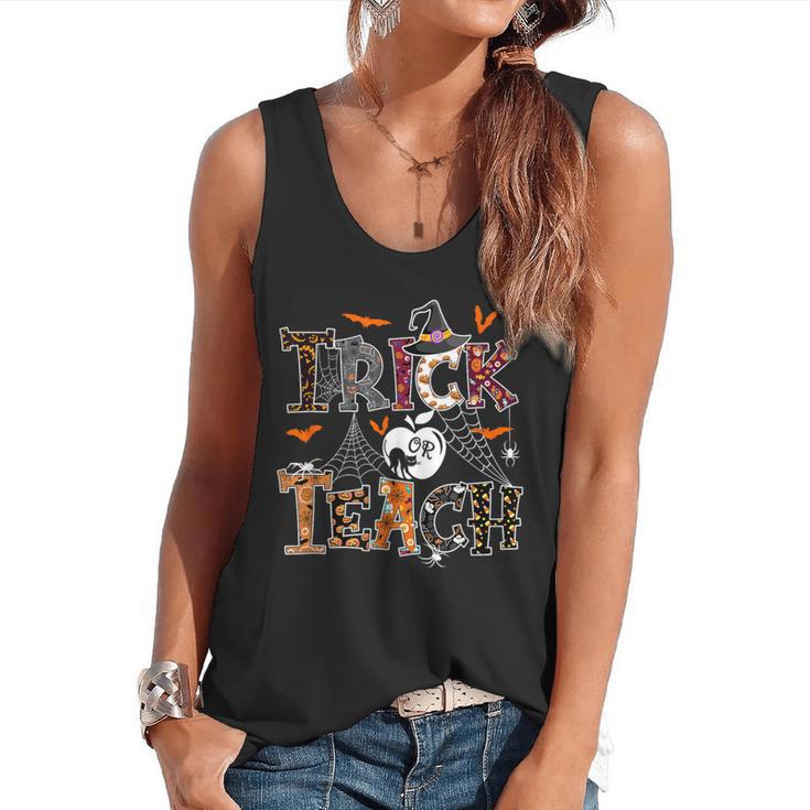 Fall Holiday Themed Thanksgiving Halloween Teacher Trick Or Flowy Tank