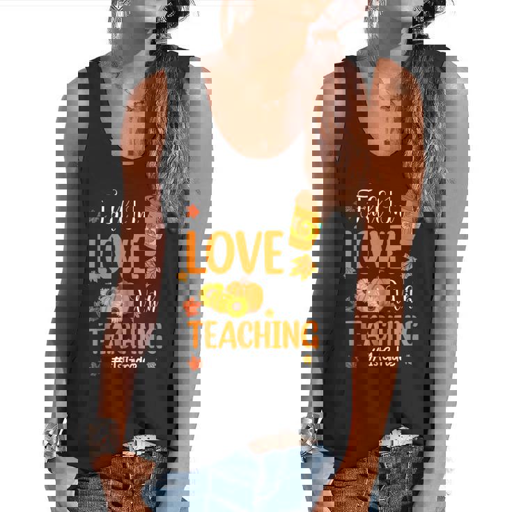 Fall In Love With Teaching 1st Grade Teacher Thanksgiving For Men Women Girls Kids Flowy Tank
