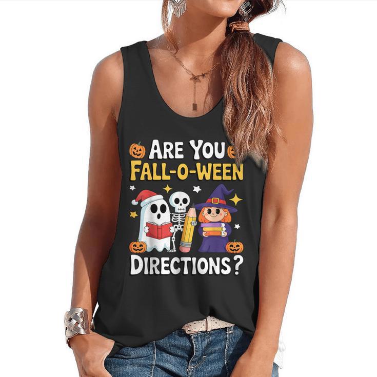 Are You Fall O Ween Directions Halloween Teacher Ghost Flowy Tank