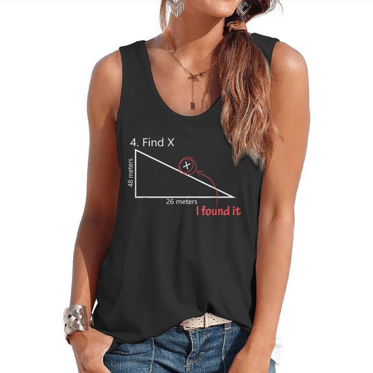 Find X Math Teacher Graphic Sarcastic Novelty Dad Joke Flowy Tank