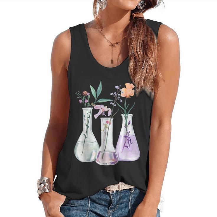 Flowers Test Tube Chemistry Student Science Teacher Women Flowy Tank, trending gift Flowers Test Tube Chemistry Student Science Teacher Women Flowy Tank, trending gift