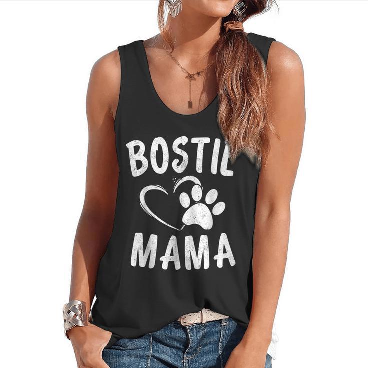 Fun Bostie Mama Dog Lover Apparel Boston Terrier Mom Flowy Tank