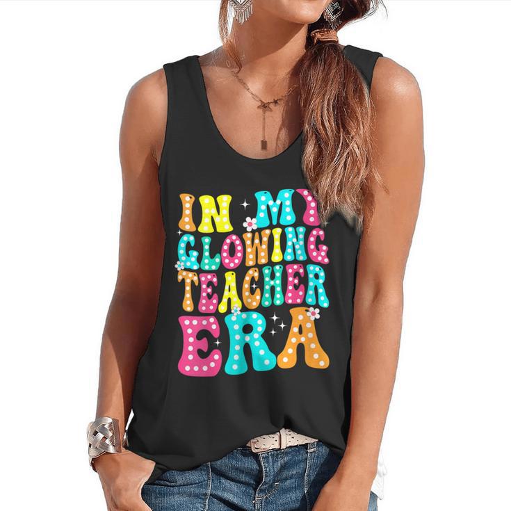 In My Glowing Teacher Era Groovy Colorful Bright Flowy Tank