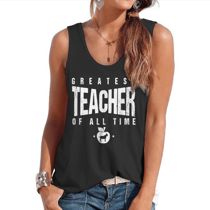Greatest Teacher Of All Time Teachers Day 1 Teacher Goat Flowy Tank