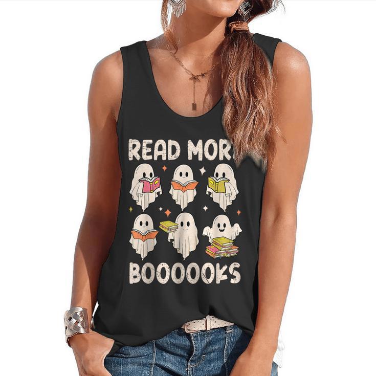 Groovy Halloween Ghost Read More Boooooks Librarian Teacher For Men Women Kids Flowy Tank
