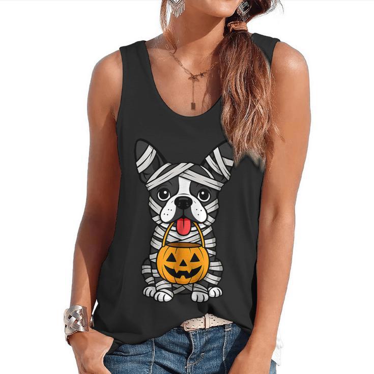 Halloween Dog Boston Terrier Mummy Costume Men Women Kids Flowy Tank