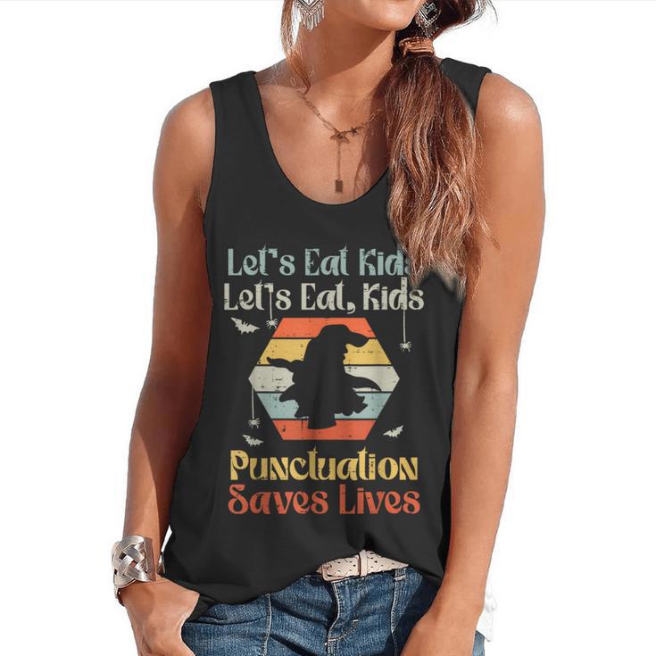 Halloween Lets Eat Kids English Teacher Costume Women Flowy Tank