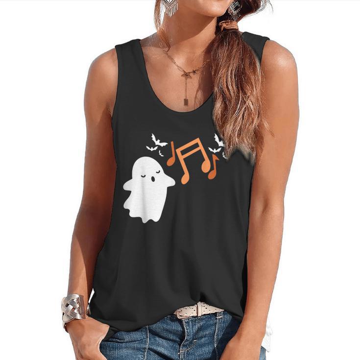 Halloween Music Note Ghost Teacher Fall Musical Instrument Flowy Tank