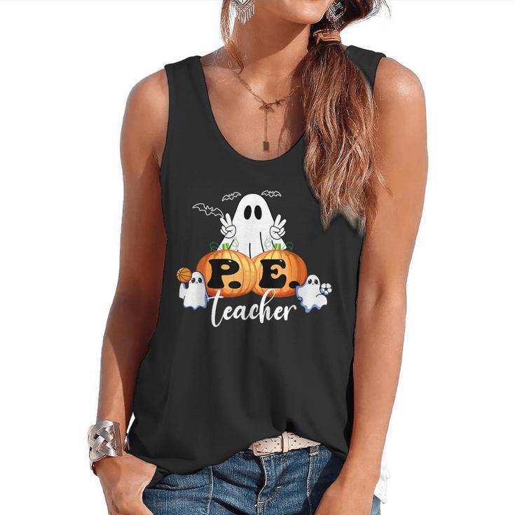 Halloween PE Teacher Ghosts Pumpkins Sports Lover Flowy Tank