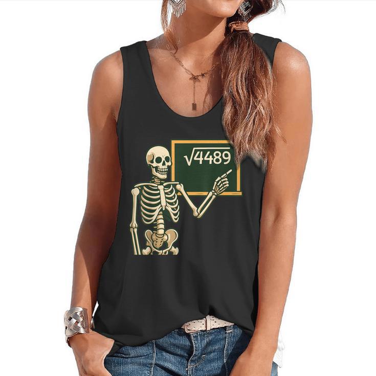 Halloween Skeleton 67 Meme Square Root 4489 Math Teacher Flowy Tank