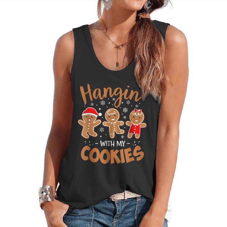 Hangin With My Cookies Gingerbread Women Christmas Teacher Flowy Tank