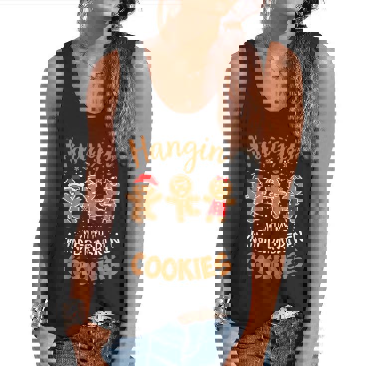 Hangin My Kindergarten Cookie Gingerbread Christmas Teacher For Men Women Kids Flowy Tank