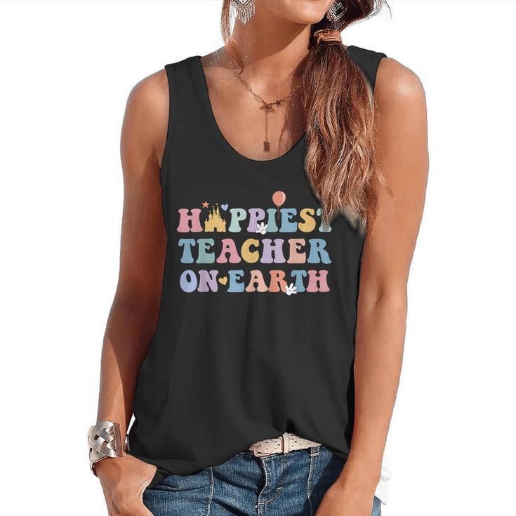 Happiest Teacher On Earth First Day Of School Back To School Flowy Tank